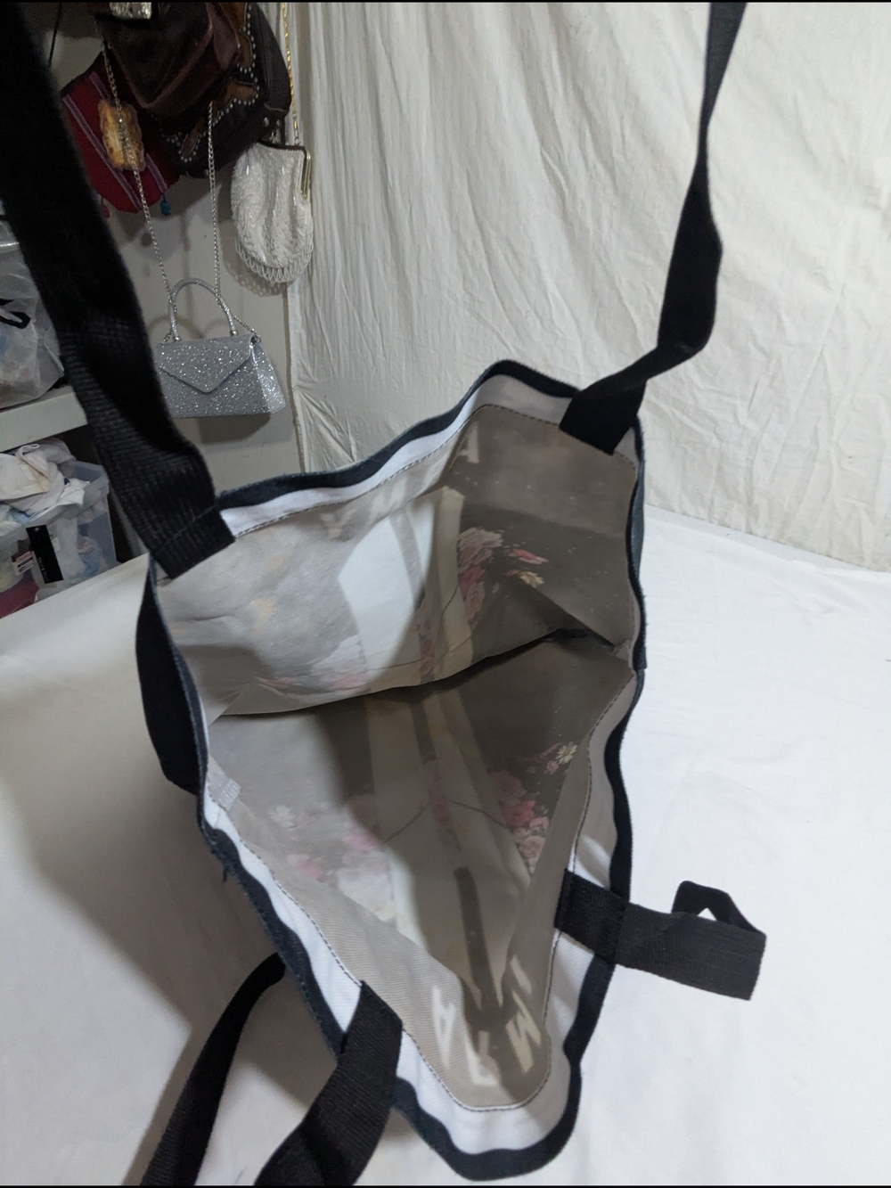 BTS Army Black Canvas Floral Tote - Picture 4 of 5